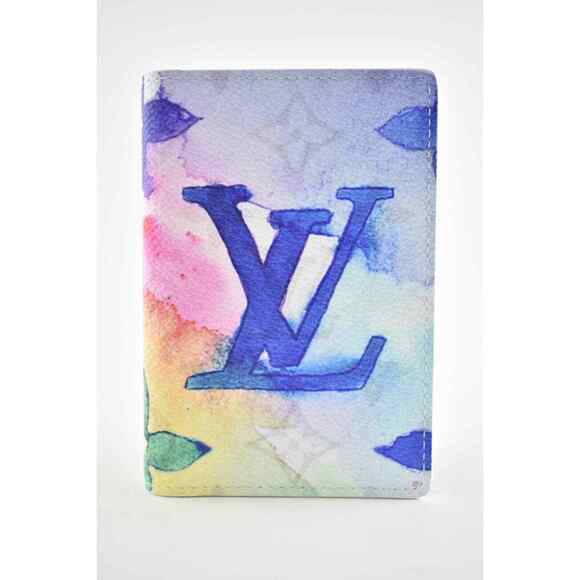 Louis Vuitton Watercolor Multicolor Monogram Logo Pocket Organizer Card Wallet - Picture 4 of 11
